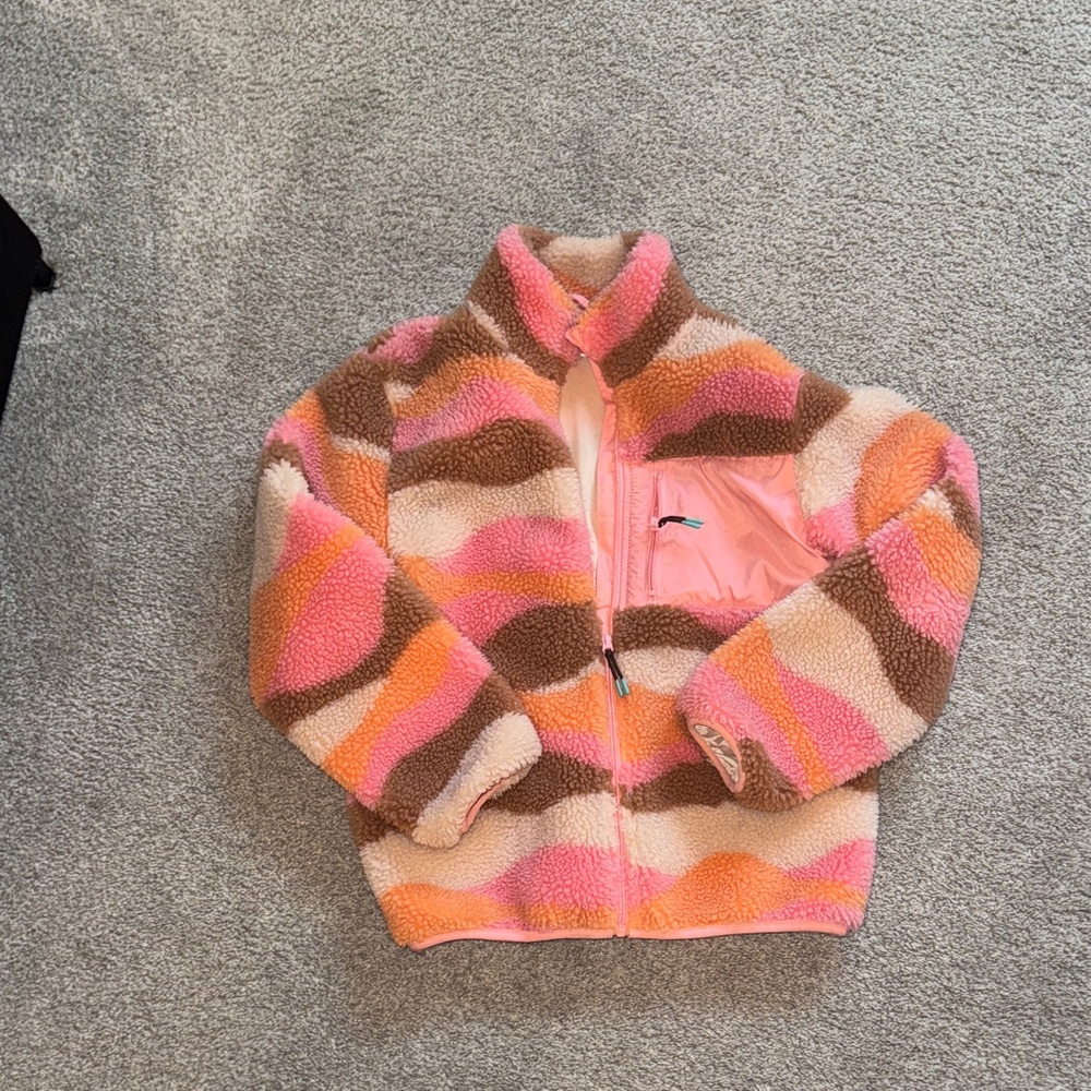 H&M Kids Fleece Jacket in Pink, Orange, and Brown